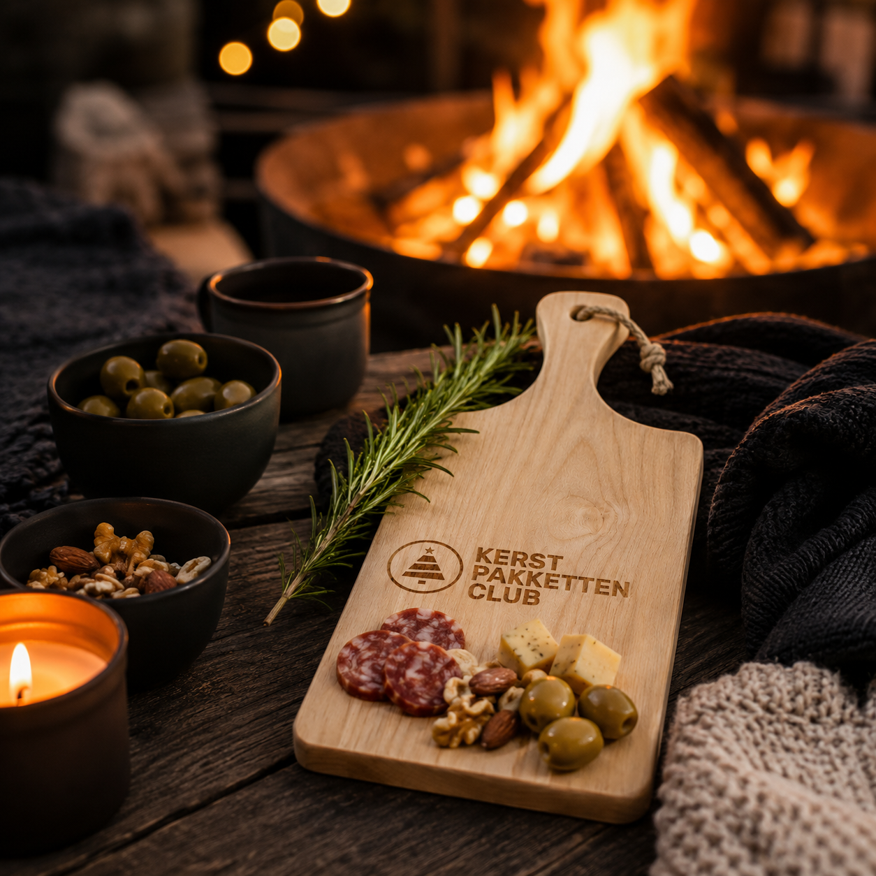 Personaliseer je kerstpakket | Luxe borrelplank met logo